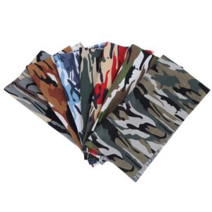 7Pcs 48x48cm Camouflage Print Fabric Cotton Cloth for DIY Craft Sewing Quilting Making Material