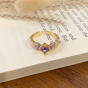 Light‑Luxury Pattern Enamel Open Ring | Halloween Casual Gift | Versatile Adjustable Women Finger Ring
