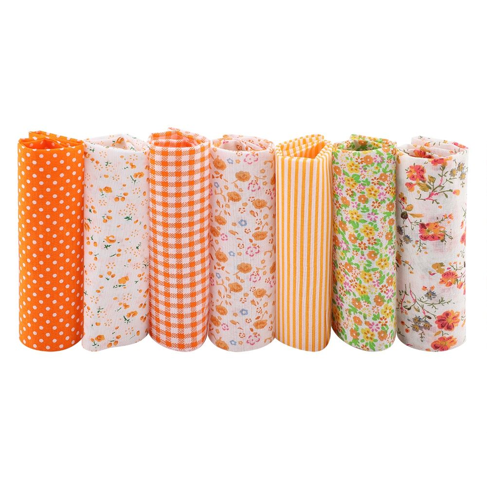 7pcs 50*50cm Cotton Fabric DIY Assorted Squares Pre Cut Bedding Suite Quarters Bundle 3#