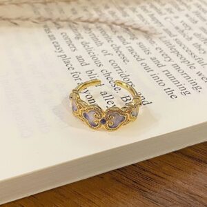High‑End Enamel Drip‑Paint Adjustable Ring | Holiday Small Gift | Luxury Versatile Women Finger Band