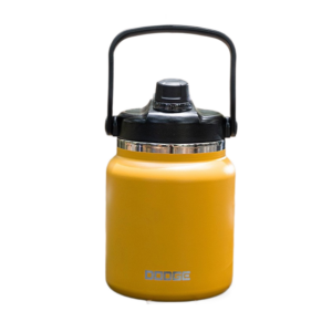 Yellow 3L Large Capacity Insulated Water Jug - SUS304 Stainless Steel - Double Wall Vacuum Flask with Carry Handle - Leakproof Cold Brew Coffee Iced Tea Camping Gym Outdoor Sports
