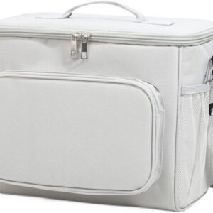 Leakproof Insulated Lunch Bag for Women, Large Cooler Lunch Box with Adjustable Shoulder Strap, Portable for Work School Picnic Travel Outdoor, Gray
