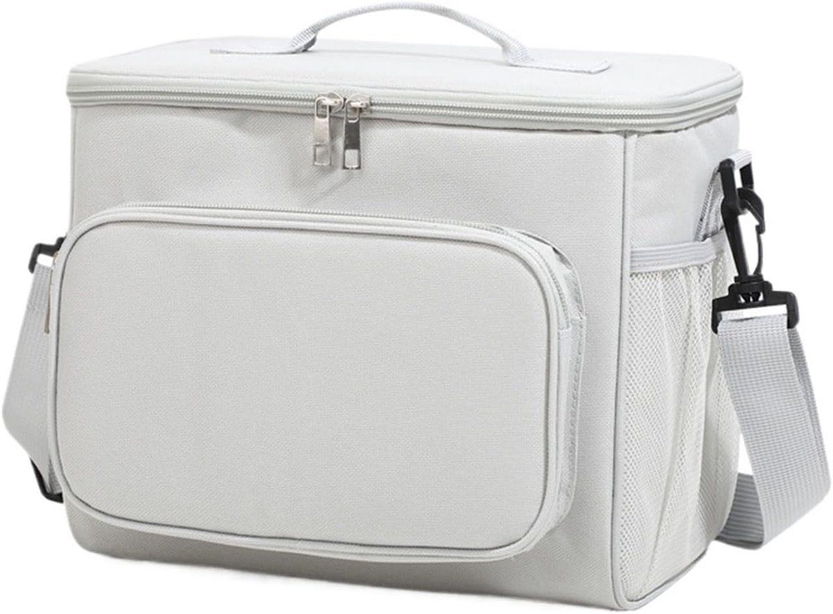 Leakproof Insulated Lunch Bag for Women, Large Cooler Lunch Box with Adjustable Shoulder Strap, Portable for Work School Picnic Travel Outdoor, Gray