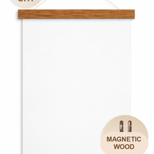 21 cm Teak Wood Magnetic Poster Hanger for A4 Portrait and A5 Landscape Prints