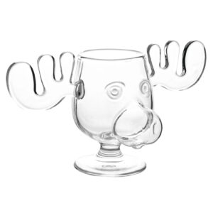 Elk Glass Cup Festival Transparent Decorative Elk Mug for Home Party Ornament 200ml 11.5cm Height