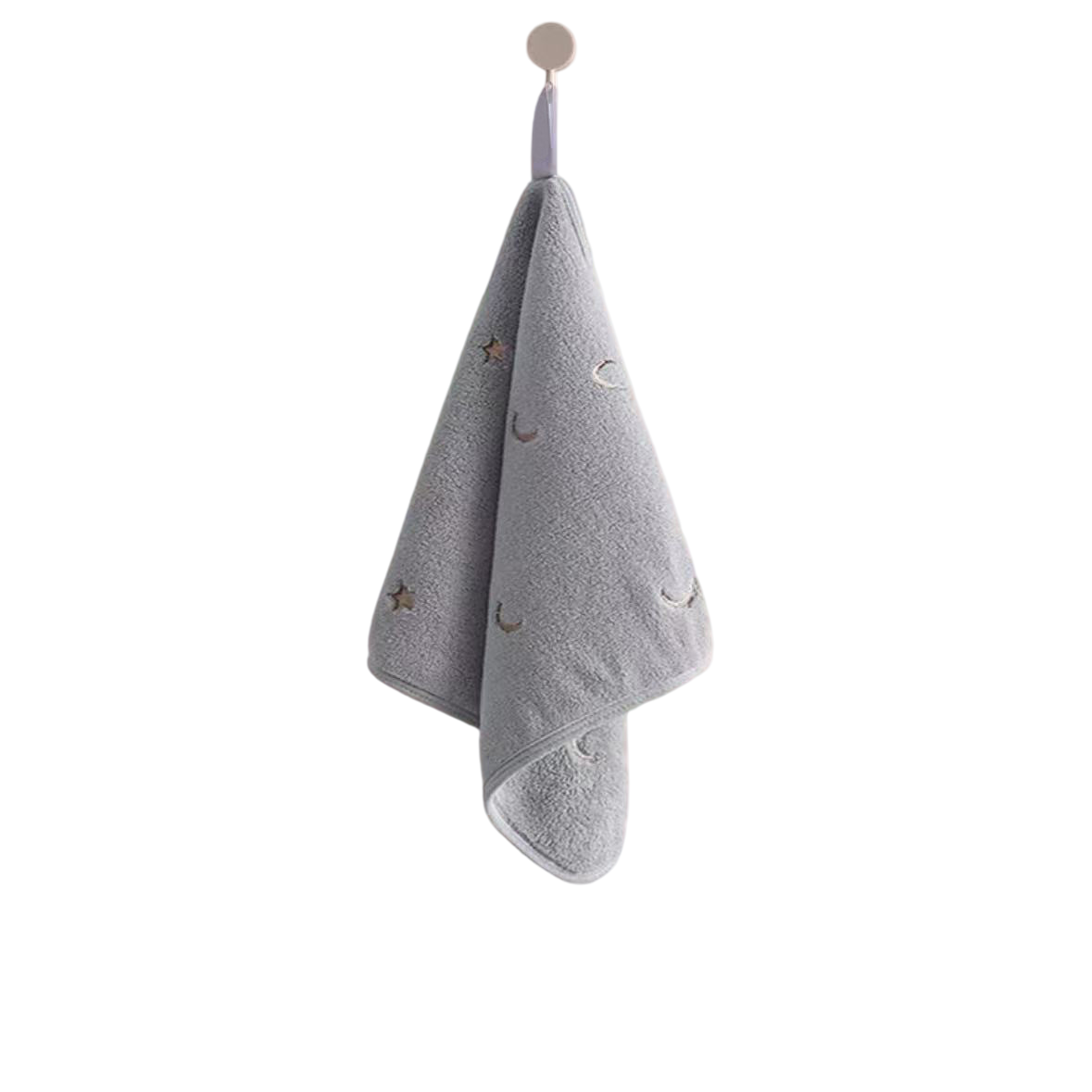 5-Pack Hanging Hand Towels (Gray)- 30 x 30 cm Soft Absorbent Quick-Dry Square Towels with Hanging Loops for Bathroom, Kitchen and Everyday Home Use