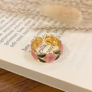Chic Enamel Drip‑Paint Open Ring | Christmas Daily Wear Gift | Premium Versatile Women Statement Finger Band
