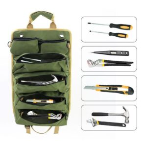 New Roll-Up Car Tool Bag, 1200D Waterproof & Wear-Resistant, Portable Multi-Scene Storage, Pro Essential.(green)