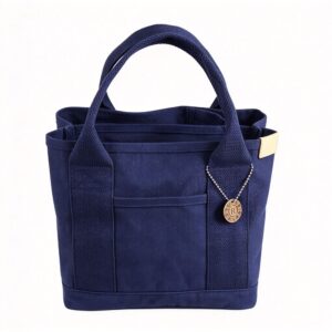16Oz Canvas Lunch Tote Bag Dark Blue, Hand‑Carried Multi‑Purpose Women Handbag, Christmas Daily Shopping Travel Reusable Hand Pouch