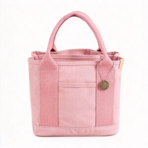 16Oz Canvas Women Hand‑Carried Bag Pink, Multi‑Purpose Lunch Tote Pouch, Holiday Daily Commute Shopping Canvas Handbag