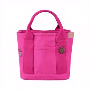 16Oz Canvas Lunch Hand‑Carried Bag Rose Red, Reusable Women Hand Tote Bag, Christmas Work Outdoor Picnic Grocery Pouch