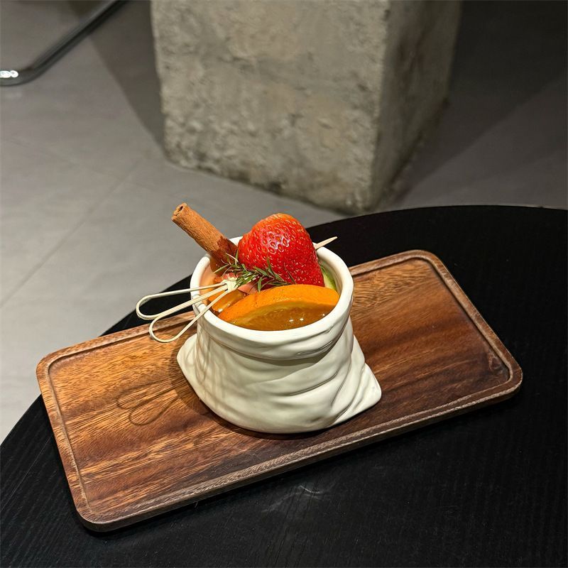 Lovely Unique Sack‑Shaped Ceramic Mug | Halloween Tableware Gift | Milky White Sack Water Cup 201‑300ml Single Cup