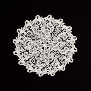 5.5 Inch Geometric Embroidered Lace Coaster (10 Pack) - Elegant Round Dining & Tea Table Mat Doily, Dreamscape Style