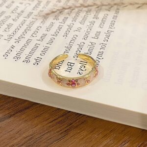 Light Luxury Enamel Pattern Open Ring | Halloween Daily Accessory | Versatile Elegant Women Finger Ring