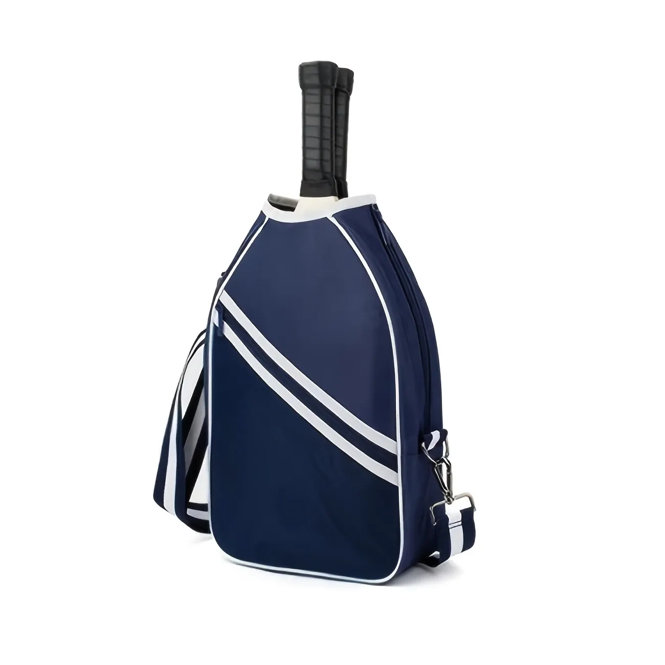 Multifunctional Pickleball/Tennis Sling Bag, Oxford Fabric Scratch-Resistant & Durable, Holds 2 Rackets, Multiple Colors, Essential for Sports & Travel.(Blue+white)