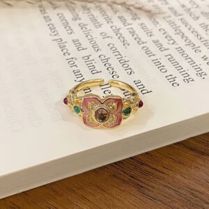 Enamel Drip‑Paint Versatile Open Ring | Holiday Outfit Ornament | Light‑Luxury Decorative Ladies Finger Band