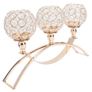 Crystal Candlestick Golden Candle Holders Ornaments for Home Party Table Decorations