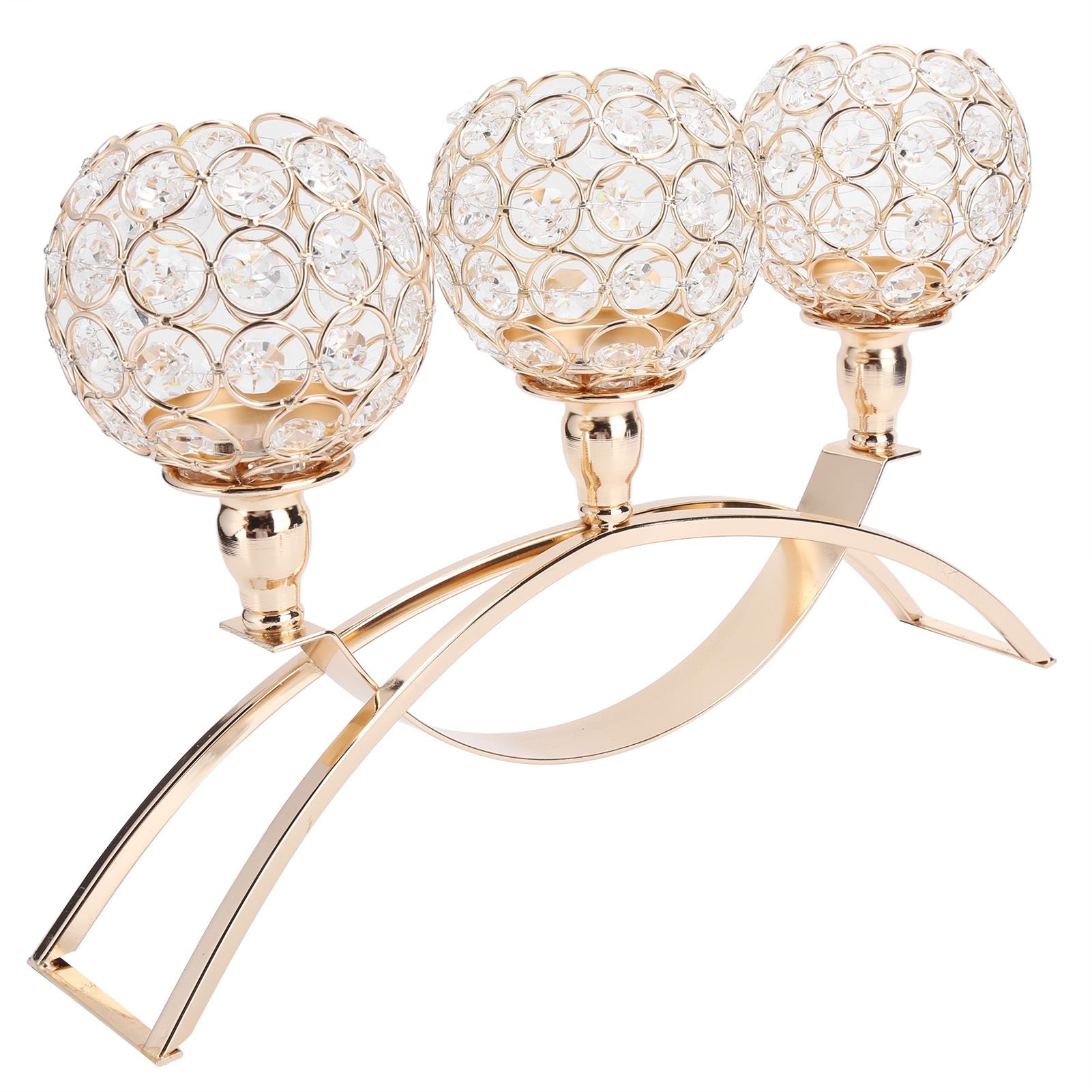 Crystal Candlestick Golden Candle Holders Ornaments for Home Party Table Decorations