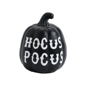Black Mini Resin Halloween Pumpkin Figurine - Spooky Home Decor for Tabletop, Shelf and Party Display