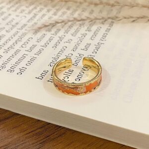 Enamel Drip‑Paint Pattern Open Ring | Christmas Jewelry Gift | Luxury Versatile Decorative Finger Band