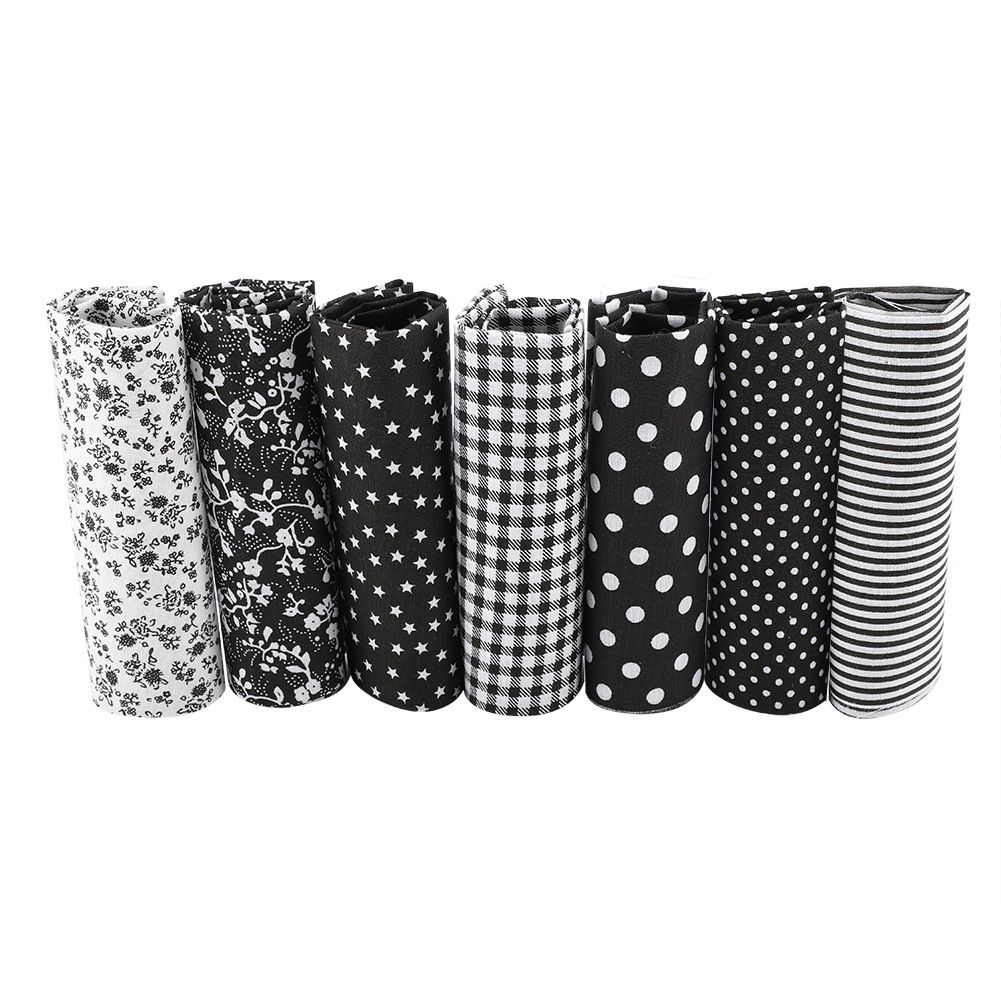 7pcs 25*25cm Cotton Fabric DIY Assorted Squares Pre Cut Beddding Suite Quarters Bundle