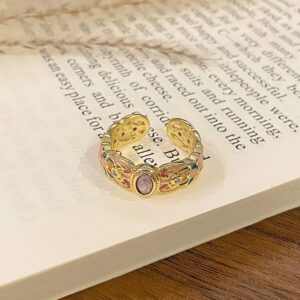 Premium Enamel Drip‑Paint Open Ring | Christmas Wearable Present | Versatile Light‑Luxury Ladies Decorative Band