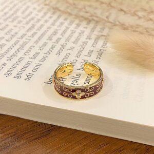 Fashion Drip‑Paint Enamel Finger Ring | Halloween Daily Ornament | High‑Grade Versatile Open‑End Ladies Ring