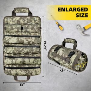 New Roll-Up Car Tool Bag, 1200D Waterproof & Wear-Resistant, Portable Multi-Scene Storage, Pro Essential.(camouflage colour)