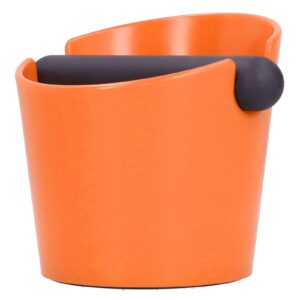Non Slip Coffee Knock Box Coffee Grounds Bucket Container Dump Bin Accessories(Orange )