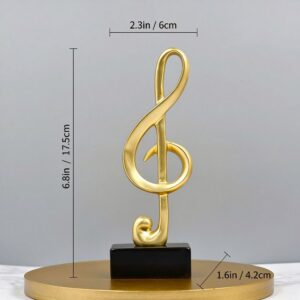 Artistic Music Element Resin Craft, Decorative Golden Note Figurine for Entryway, Halloween Party Display Ornament
