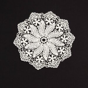 5.5 Inch Geometric Embroidered Lace Coaster (10 Pack) - Elegant Round Dining & Tea Table Mat Doily, Starlight Style