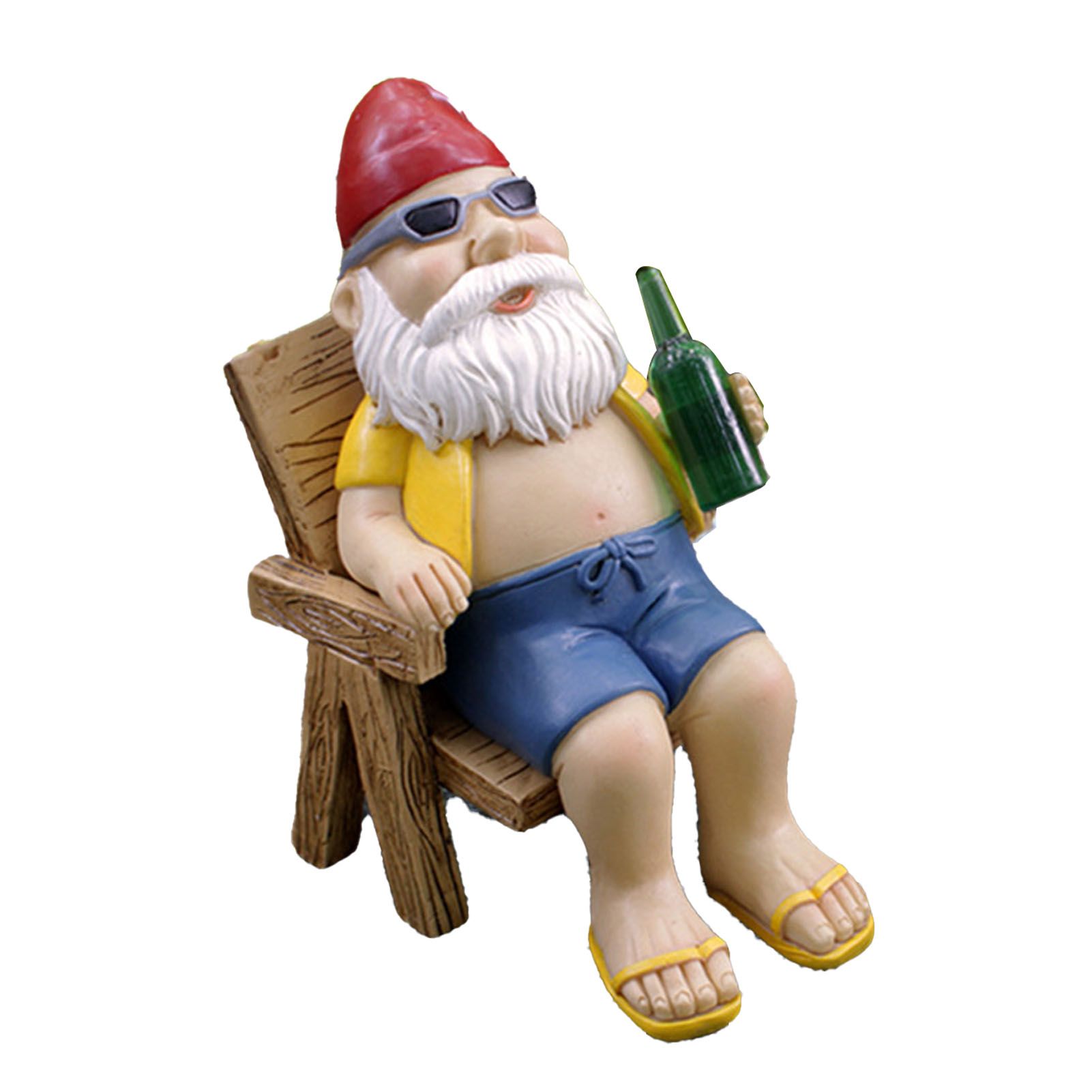 Funny Gnome Statues Resin Drinking Beer Gnomes Decorations for Indoor Lawn Yard Patio