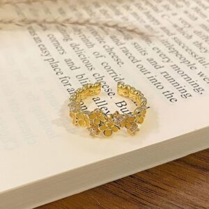 Adjustable Enamel Pattern Open Ring | Christmas Small Present | High‑Grade Versatile Decorative Finger Band