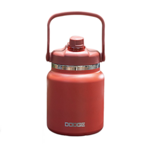 Red 3L Large Capacity Insulated Water Jug - SUS304 Stainless Steel - Double Wall Vacuum Flask with Carry Handle - Leakproof Cold Brew Coffee Iced Tea Camping Gym Outdoor Sports
