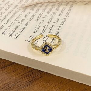 Elegant Pattern Enamel Open‑End Ring | Holiday Party Accessory | Luxury Versatile Adjustable Women Finger Band