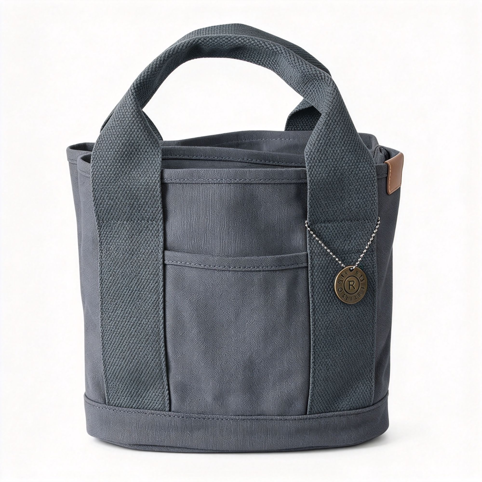 16Oz Canvas Lunch Hand‑Carried Bag Dark Grey, Portable Women Hand Tote Bag, Christmas Work Picnic Grocery Shopping Pouch