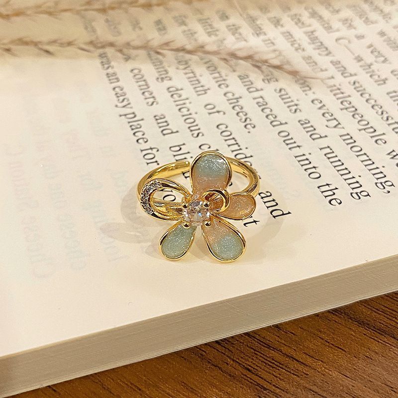 Drip‑Paint Enamel Decorative Finger Ring | Holiday Stacking Ornament | Luxury Versatile Open‑End Ladies Band