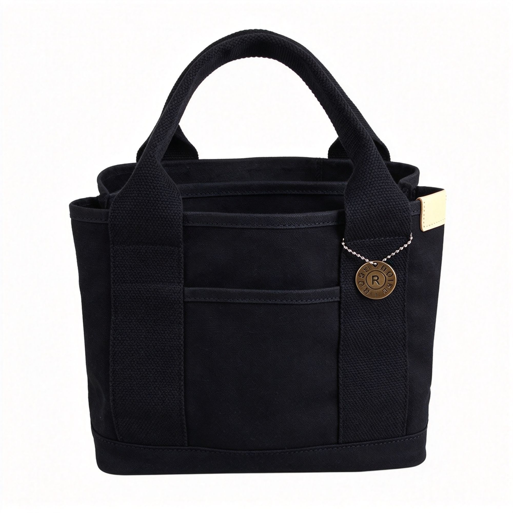 16Oz Canvas Handheld Women Handbag Black, Multi‑Purpose Lunch Carry Tote Pouch, Holiday Shopping Commute Reusable Canvas Bag